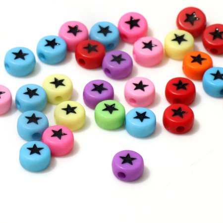 Acrylic bead "Star", 7 × 4 mm, set 10 g, color mix-1