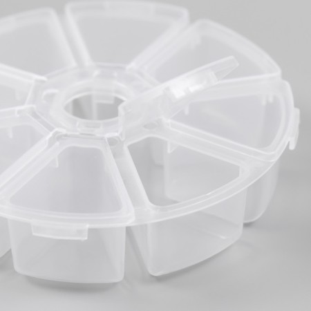 Casket Plastic for trifles "Round" 8 compartments 2.5x10.3x10.3 cm-2