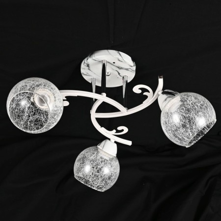 Lamp Ceiling Economic Court 10097/3MR+WT+CR CL, 3x60W, E27, 28x48x48 cm, white color