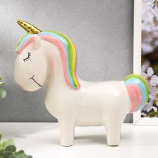 Копилка керамика "Единорог с золотым рогом" 21,5х7,5х22,5 см