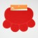 2-in-1 rug for a bowl/animal toilet "Paw", 40 x 30 cm, red