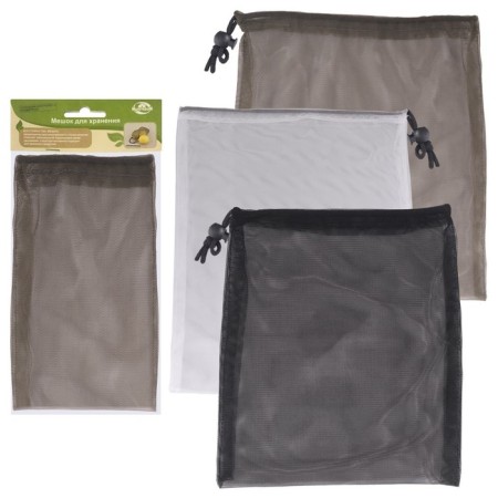 Nylon bag, for storage, 22 × 25 cm, with ties, mix, "microdent"-1