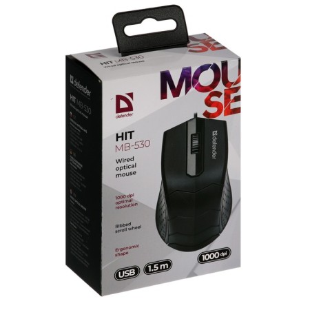 Mouse Defender Hit MB-530, wired, optical, 1000 dpi, 2 buttons, black-5