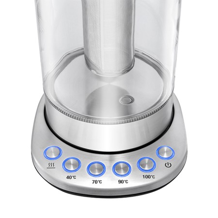 Electric kettle KitFort KT-622, glass, 1.7 l, 2200 watts, adjustment t °, silver-4
