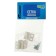 A set of fasteners and handles for a mosquito net, white