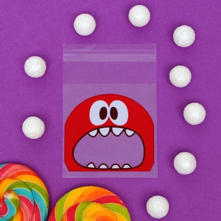 BOPP package with sticky tape, "monstrik", 7*7+3cm-2