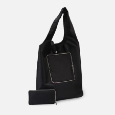 Permanent bag on the button, folding, black color