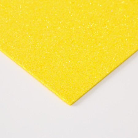 Foamiran glitter 2 mm, 50x50 cm, lemon-1