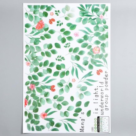 Interior plastic sticker "ladybugs and foliage" 60x90 cm-1