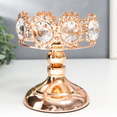 Summary Metal for 1 candle "Crystals - Tiara" gold 15x12x12 cm-2