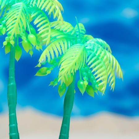 The artificial aquarium "palm tree", luminous, 14 cm, green-2