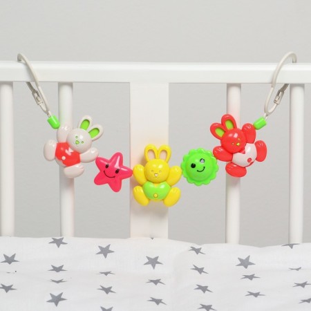 Stretching to a stroller/crib "bunnies", 3 toys, color mix, crush me-3