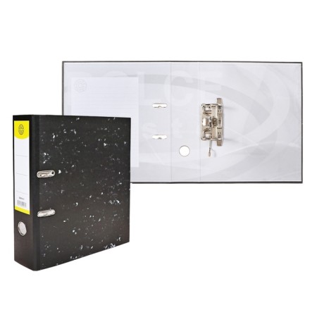 The registrar folder 75 mm, A4, calligrata, economical marble, black, mix-10