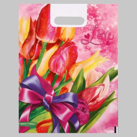 Love package, polyethylene with a cut pen, 30x40 cm, 60 μm