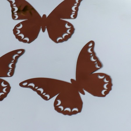 Interior mirror sticker "Openwork" set 3 pcs chocolate 11x7.5 cm-1