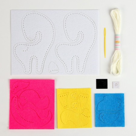 Set for creating a toy made of felt "unicorn", with perforation and filler-2
