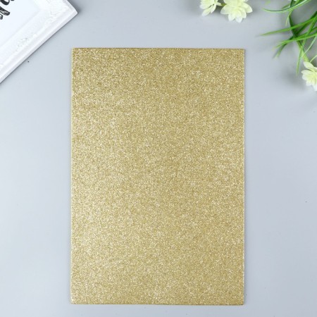 Foamiran glitter Magic 4 Hobby 2 mm cent. light gold, 20x30 cm
