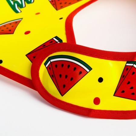 Bibslate for feeding "watermelon" waterproof on Velcro, with a pocket-3