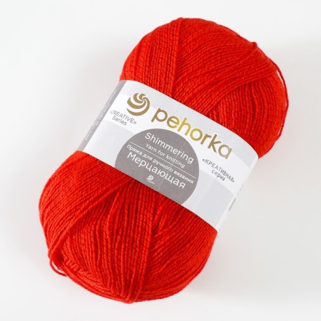 The yarn "flickering" 96% acrylic high-volume, 4% metabolit 430m/100g (88 red poppy)-1