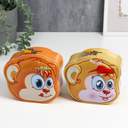 Piggy bank Metal "Monkey" mix 13.6x15.2x7.7 cm-4