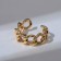 Ring "Chain" large links, color gold, dimensionless