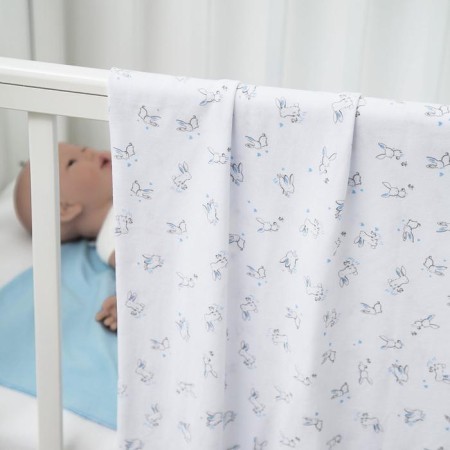 Knitted diaper, size 90x120 cm, blue color-4