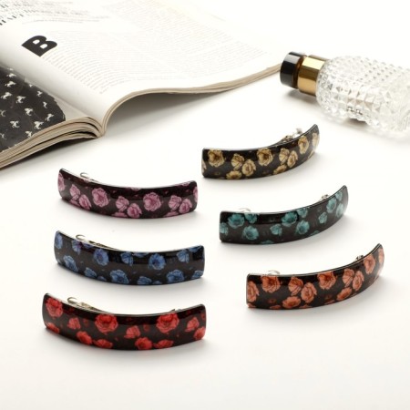 Hair clip for hairs "poppy" straight, 10 cm, mix-2
