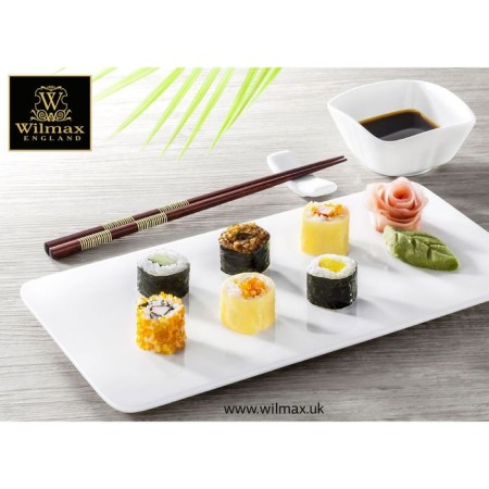 Porcelain dish for sushi/Canap Wilmax, 35 × 13 cm, white color-3
