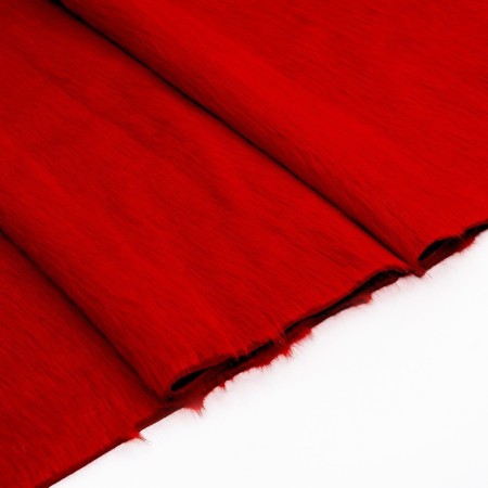 Flap with a knitted -based fur, 50 × 50 cm, raspberry color-2