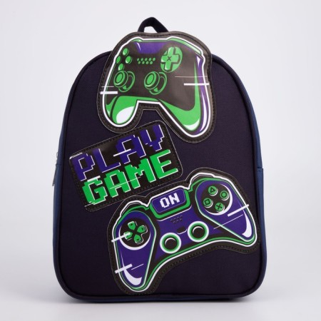 Backpack School Textile "Joystick", with stripes, 27x23 × 10 cm-2