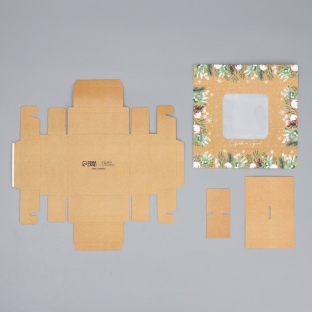 Box for sweets “Happy New Year!”, Eco, 10.5 x 10.5 x 3.5 cm, New Year-7