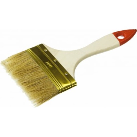 Brush Flat bison 01099-100_z01, light bristles, wooden pen, 100mm-1