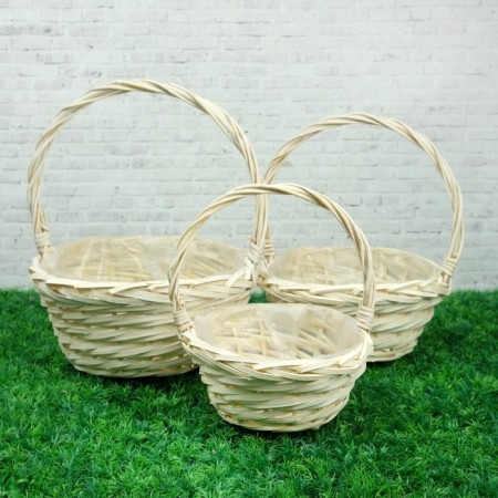 Set of baskets "Whole Wick", 3 pcs, 30.5 × 13/34.5 cm, 25 × 11/31 cm, 20 × 9/25 cm, willow