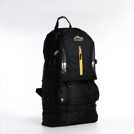 A backpack on a zipper with an increase, 65l, 4 outer pockets, black color-3