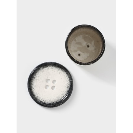 Set for the bathroom, 2 items: a glass 10 cm, soap dish 10 cm, ceramics, Iran-3
