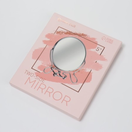 Desktop mirror - suspended, bilateral, with an increase, d mirror surface 11.5 cm, silver color-4