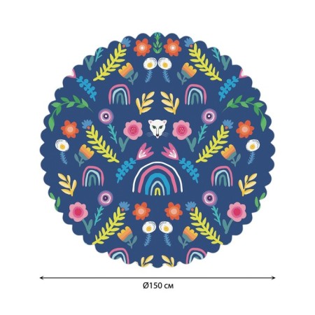The tablecloth “Flowers and Rainbow”, round, Saten, D = 150 cm-1