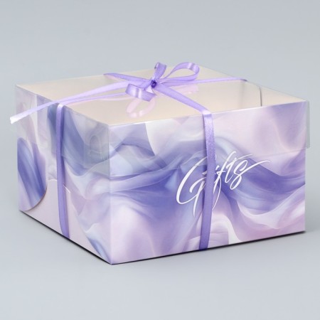 Capcake box, confectionery packaging, 4 cells "silk", 16 x 16 x 10 cm-1
