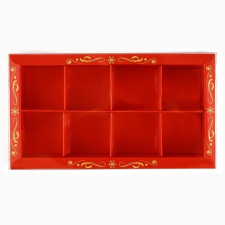 Box for 8 sweets with cells “Happy New Year!”, 10 x 18.5 x 3 cm, New Year-2