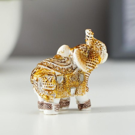 Polystone souvenir "White elephant with a blade of Arab carpet" mix 5.5x5x2.2 cm-3