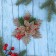Jewelry decoration "Star with flower and spruce twigs" 15x13 cm, gold