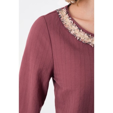 Female blouse, size 44, burgundy color-2