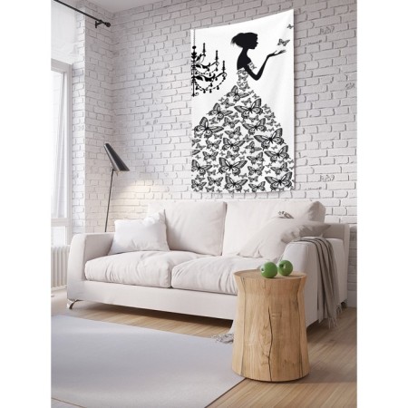 Decorative panel with photo printing "Dress from butterflies", vertical, size 100x150 cm