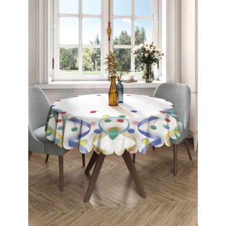 The tablecloth on the table is “simple and beautiful”, round, Saten, d = 150 cm-2