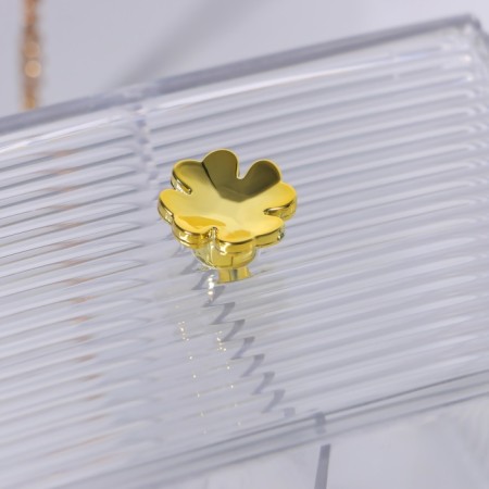 Organizer for storage "Flower", with a lid, 3 sections, 14 × 9 × 10.5 cm, the color is transparent/golden-6