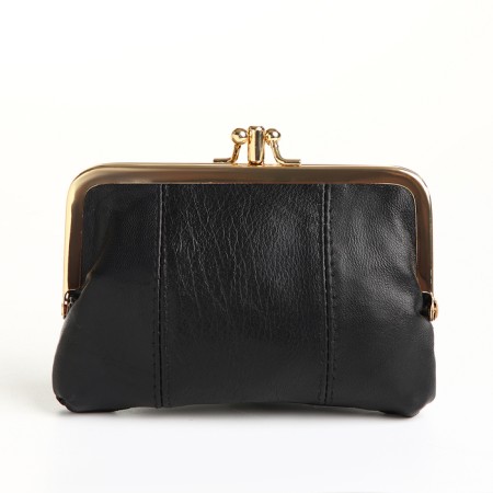 Cosmetic bag on farmar, 2 departments, black color-1