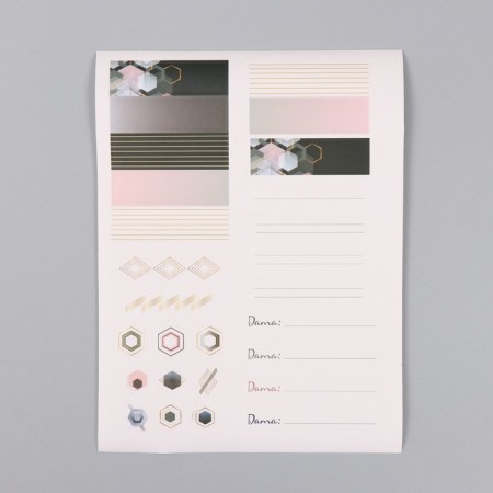 Photo album 25 sheets (stickers+rings) "Geometry" embossing gold 19x27x3 cm-3