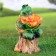 Garden Figure-Pillet for Birds "Green Turtle on A stump" from polystone, 29cm, average