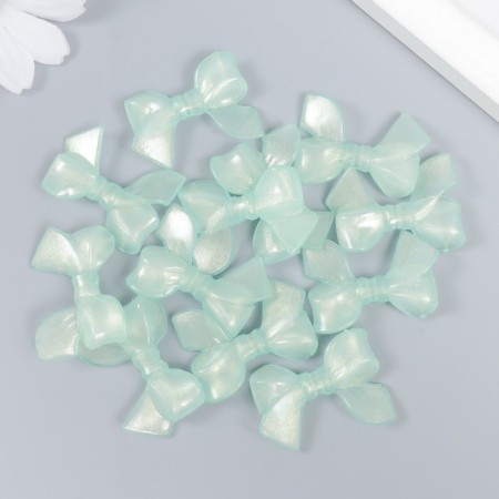 Decor for creativity plastic "Green bow" glows in the dark 0.8x2.4x3.4 cm-2