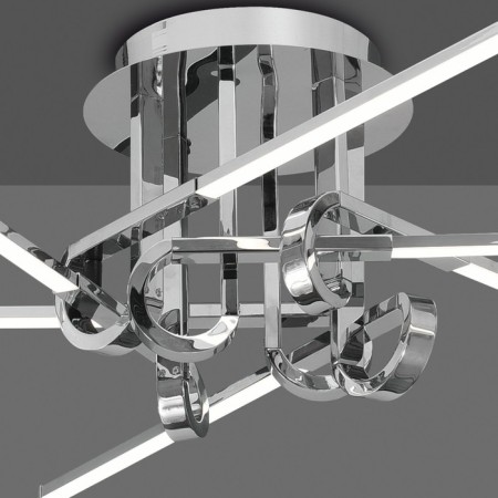 Ceiling chandelier Mantra Cinto, Led, 3360lm, 3000k, 280 mm, color chromium color-4